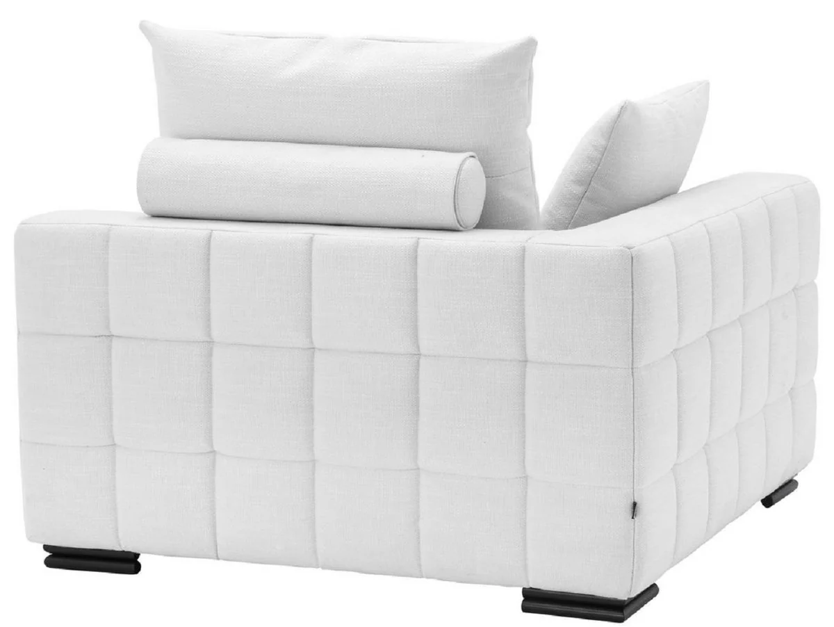 Casa Padrino sof¨¢ esquinero de lujo blanco / negro 108 x 108 x A. 90 cm - Sof¨¢ de sal¨®n extensible con almohadas - Muebles de Lujo