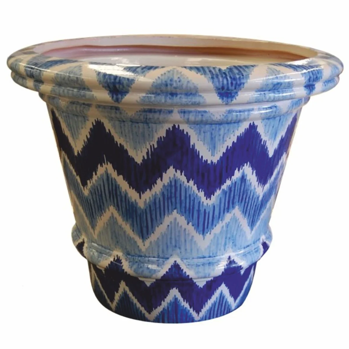 Casa Padrino maceta de cer¨¢mica de lujo azul / blanco ? 79 x A. 63 cm - Decoraci¨®n de jard¨ªn