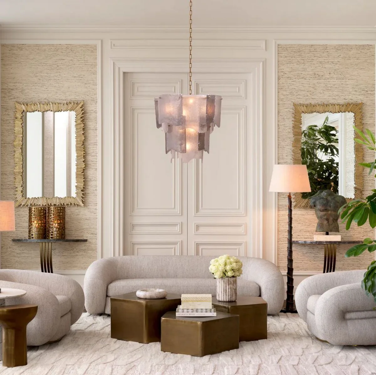 Casa Padrino l¨¢mpara de pie de lujo bronce / negro / crema A. ??169 cm