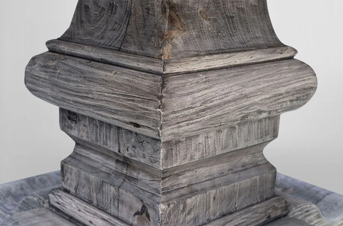 Casa Padrino villa dining table Round Oak Rustic Grey - Baroque table solid oak