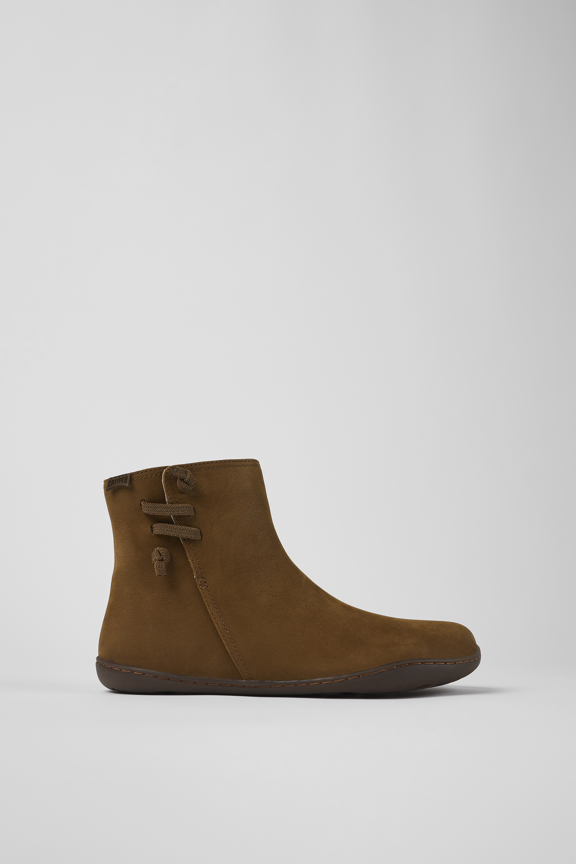 Peu - Brown nubuck ankle boots for women