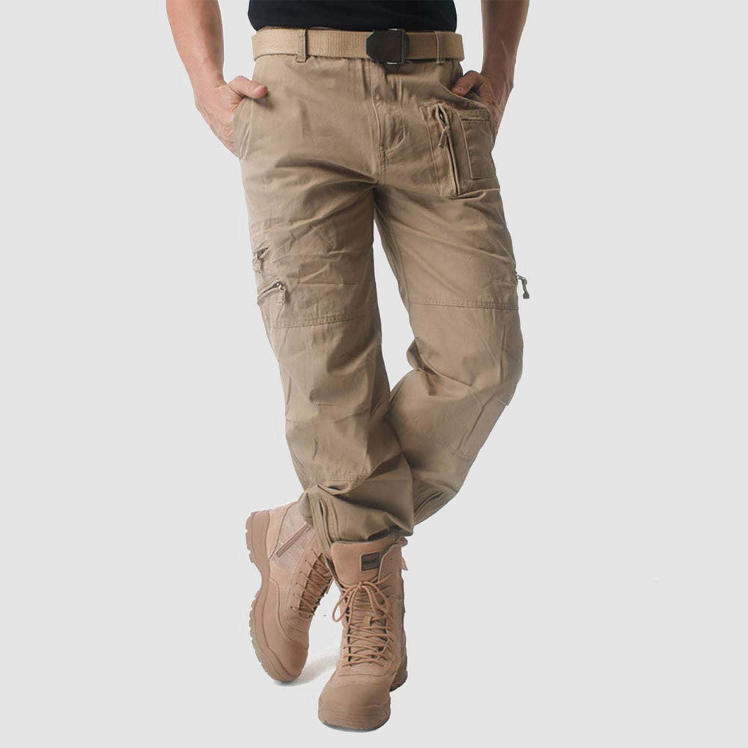 Men's Tactical Pants with 9 Pockets Ripstop Cargo Pants Lightweight Hiking