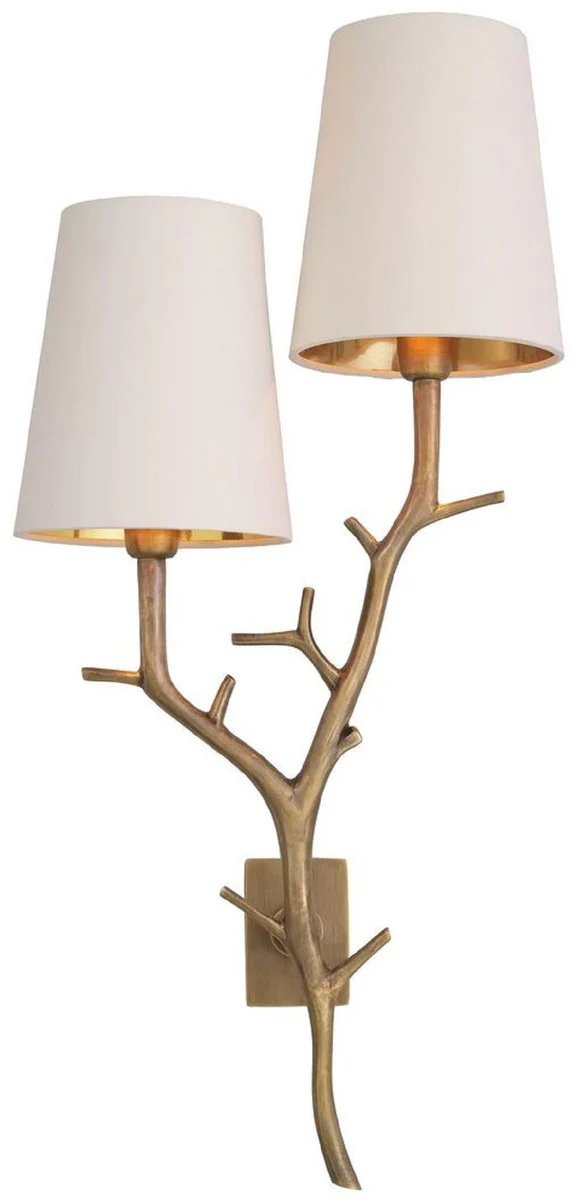 Casa Padrino lámpara de pared doble de lujo latón vintage / crema 28 x 17 x A. 60 cm - Lámpara de pared de salón - Luces de hotel - Luces de pared de lujo - Calidad de lujo