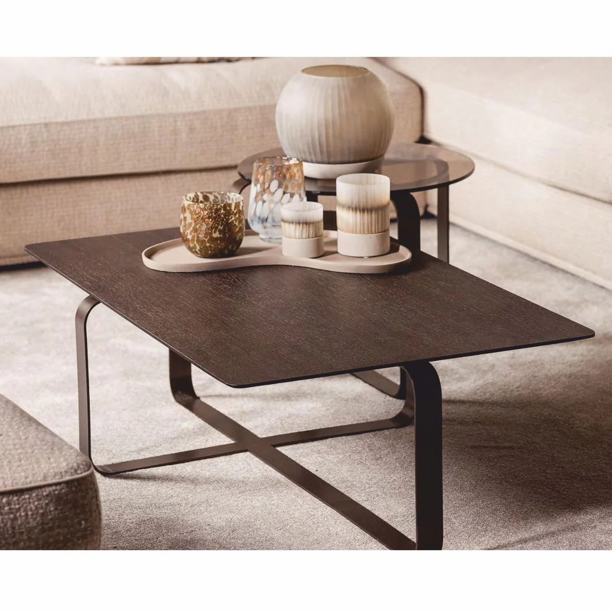 Casa Padrino conjunto de mesa de centro de lujo marr¨®n oscuro - Muebles para hoteles y salas de estar