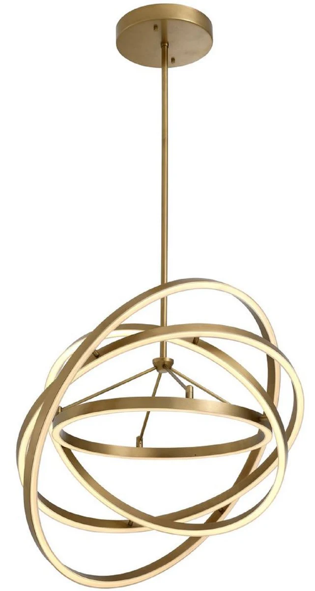 Casa Padrino araña de luces LED de lujo latón antiguo Ø 90 x A. 102 cm - Araña de salón moderna ajustable - Calidad de Lujo