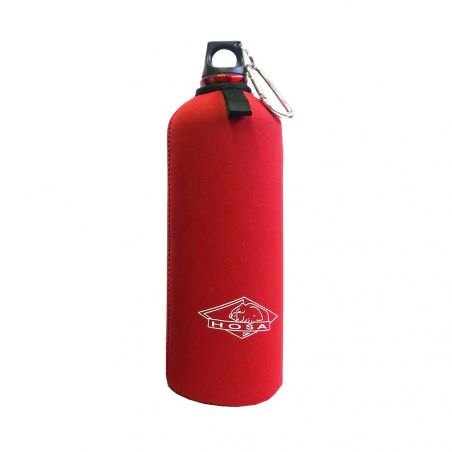 Hosa Aluminio Mosquetón 1 Litro funda neopreno roja - Botella cantimplora
