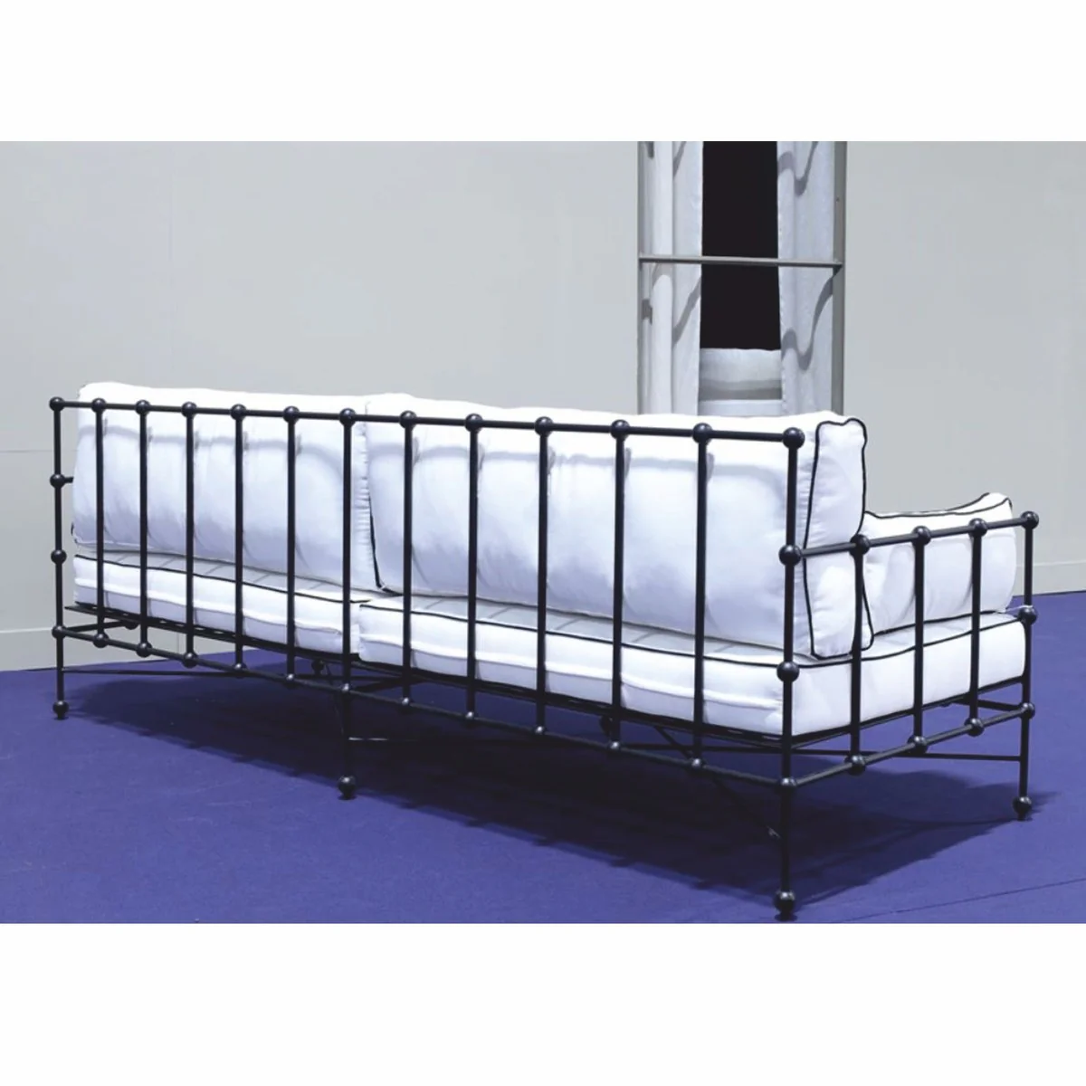 Casa Padrino sof¨¢ de lujo de hierro forjado negro / banco 245 cm - Sof¨¢ para hotel y jard¨ªn