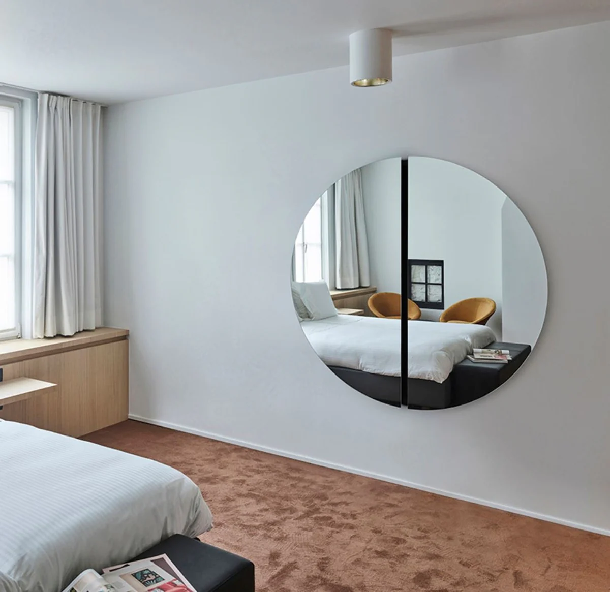 Casa Padrino espejo de lujo negro ? 150 cm - Espejo de pared redondo - Espejo de Sala de Estar Hotel Restaurante