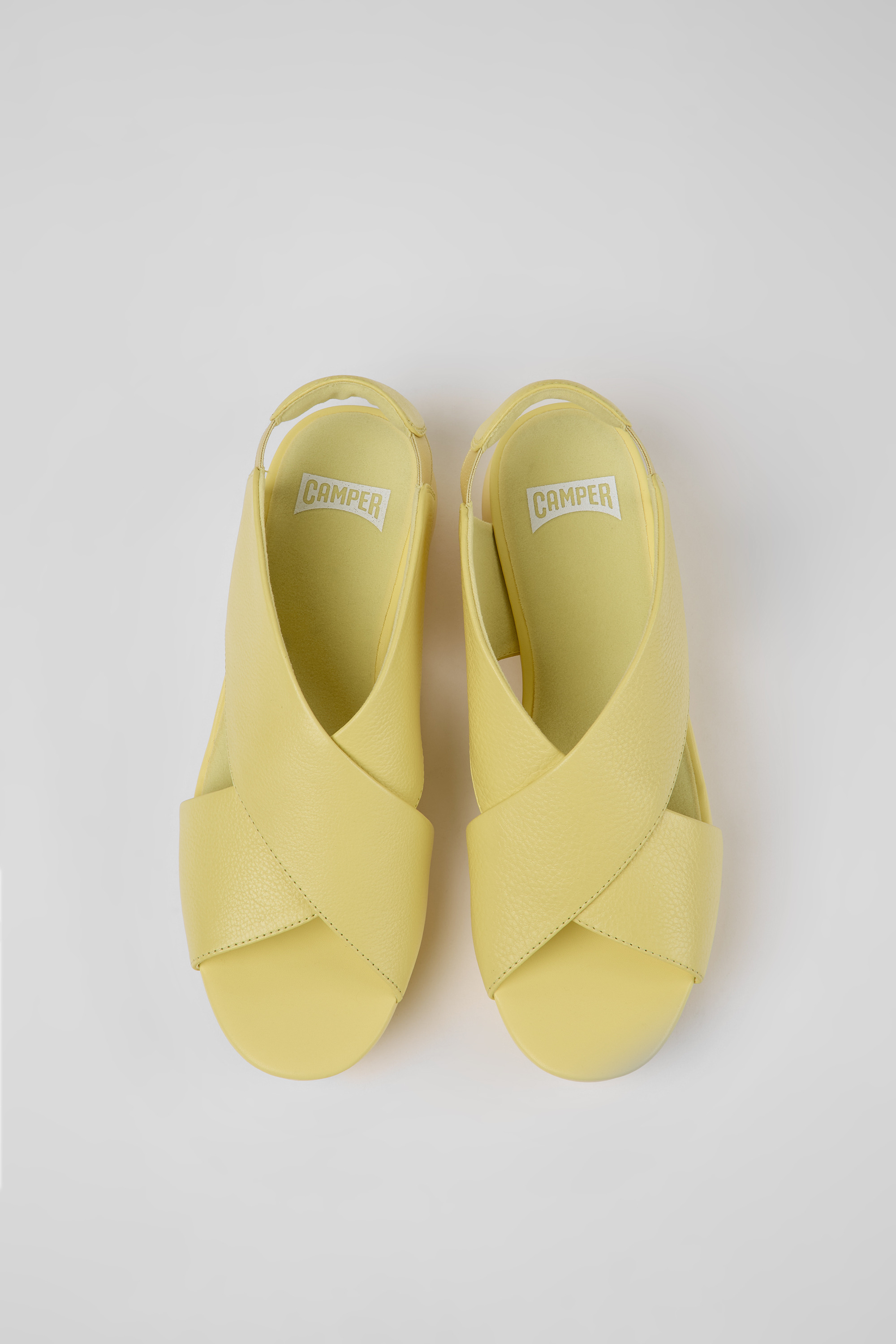 Balloon - Yellow leather sandals for women