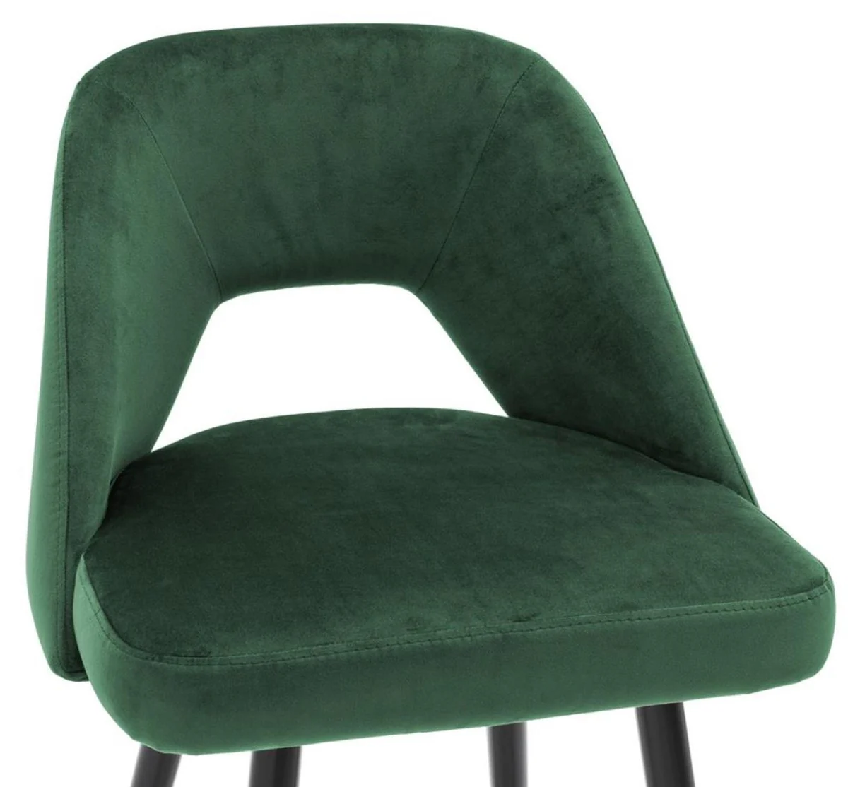 Casa Padrino luxury bar stool green / black 50 x 50 x H. 100 cm - Luxury Bar Stools with Backrest