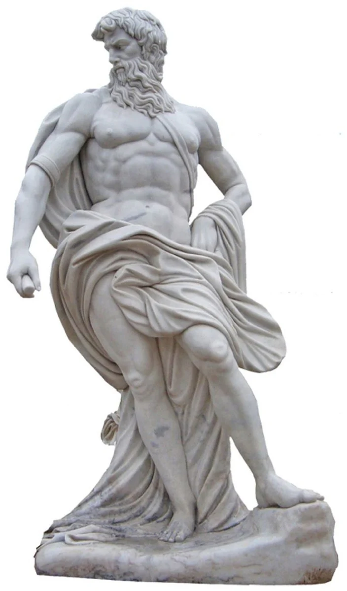 Casa Padrino Escultura de M¨¢rmol de Estilo Antiguo Hombre Gris A. 215 cm