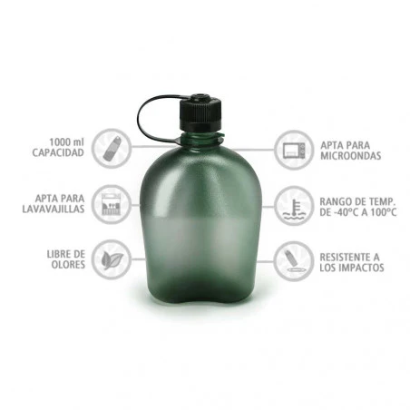 Nalgene Oasis sustain gris 1 litro – Botella cantimplora