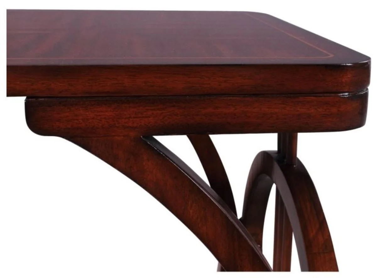 Casa Padrino Art Deco Madera de Caoba Snack Mesa / Mesa Auxiliar Marrón 40 x 40 x H. 62 cm - Muebles de Lujo