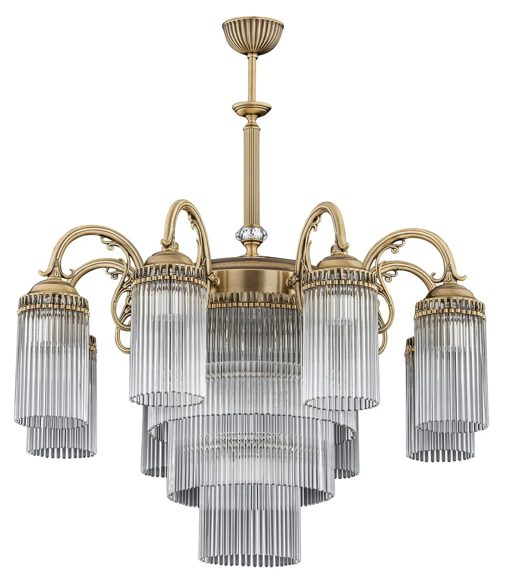 Casa Padrino ara?a de luces de cristal barroco de lujo lat¨®n con p¨¢tina ? 80 x A. 90 cm