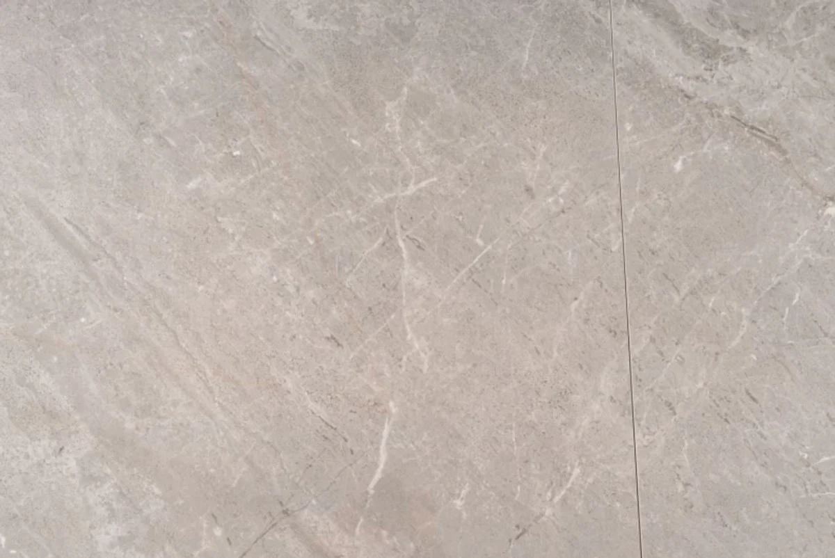 Casa Padrino mesa de comedor de lujo gris / antracita mate 160-210 x 90 x A. 76 cm - Mesa de comedor moderna extensible con placas de cer¨¢mica en aspecto m¨¢rmol - Muebles de comedor de lujo