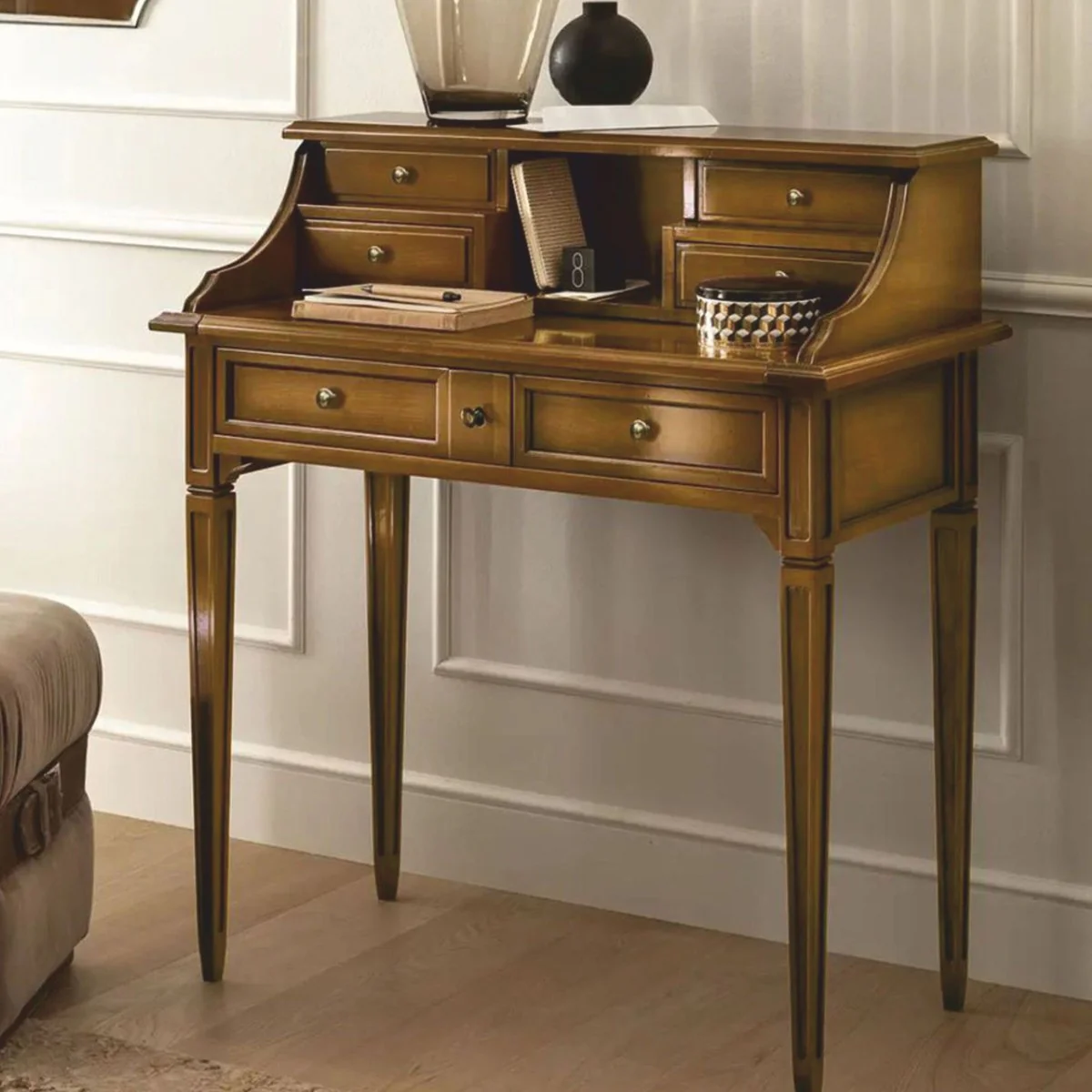 Casa Padrino Secreter Art D¨¦co de Lujo Marr¨®n 86 cm - Muebles Art D¨¦co - Hecho en Italia