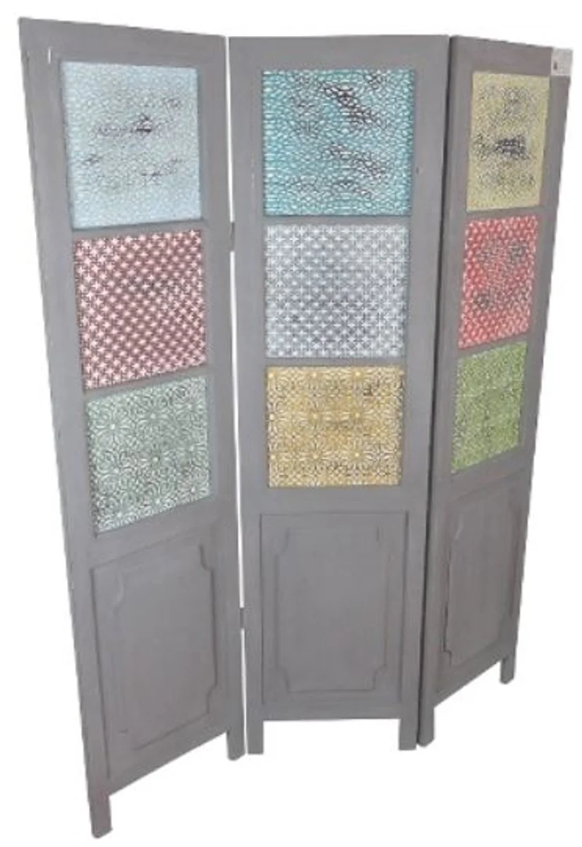 Casa Padrino Country Style Room Divider Gray / Multicolored 135 x 3 x H. 175 cm - Country Style Furniture