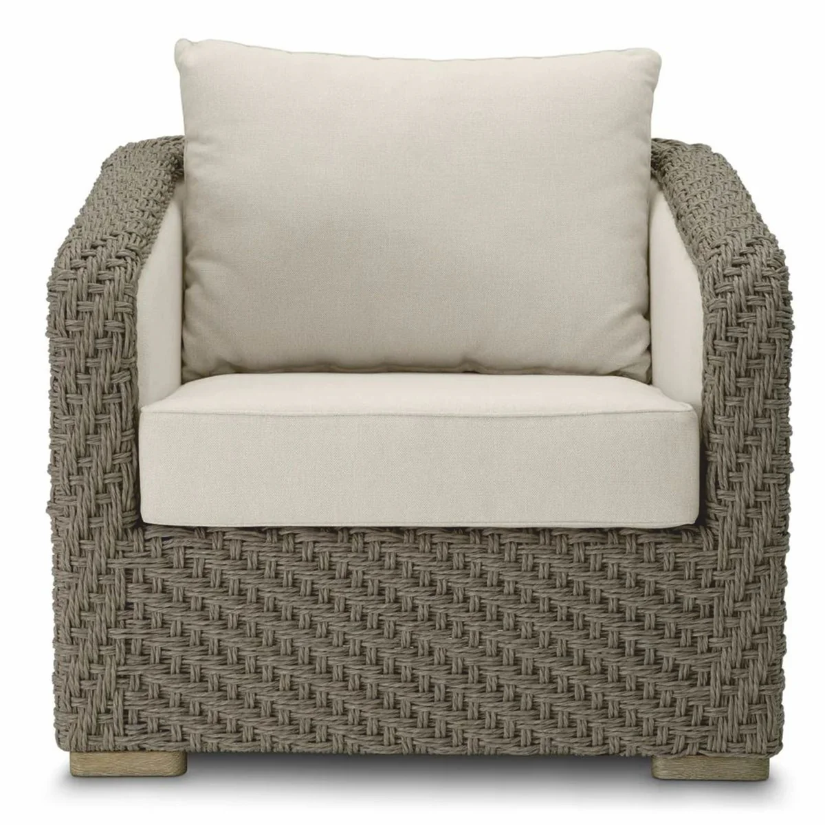 Casa Padrino sill¨®n de jard¨ªn de lujo de rat¨¢n artificial gris / arena - Muebles de jard¨ªn