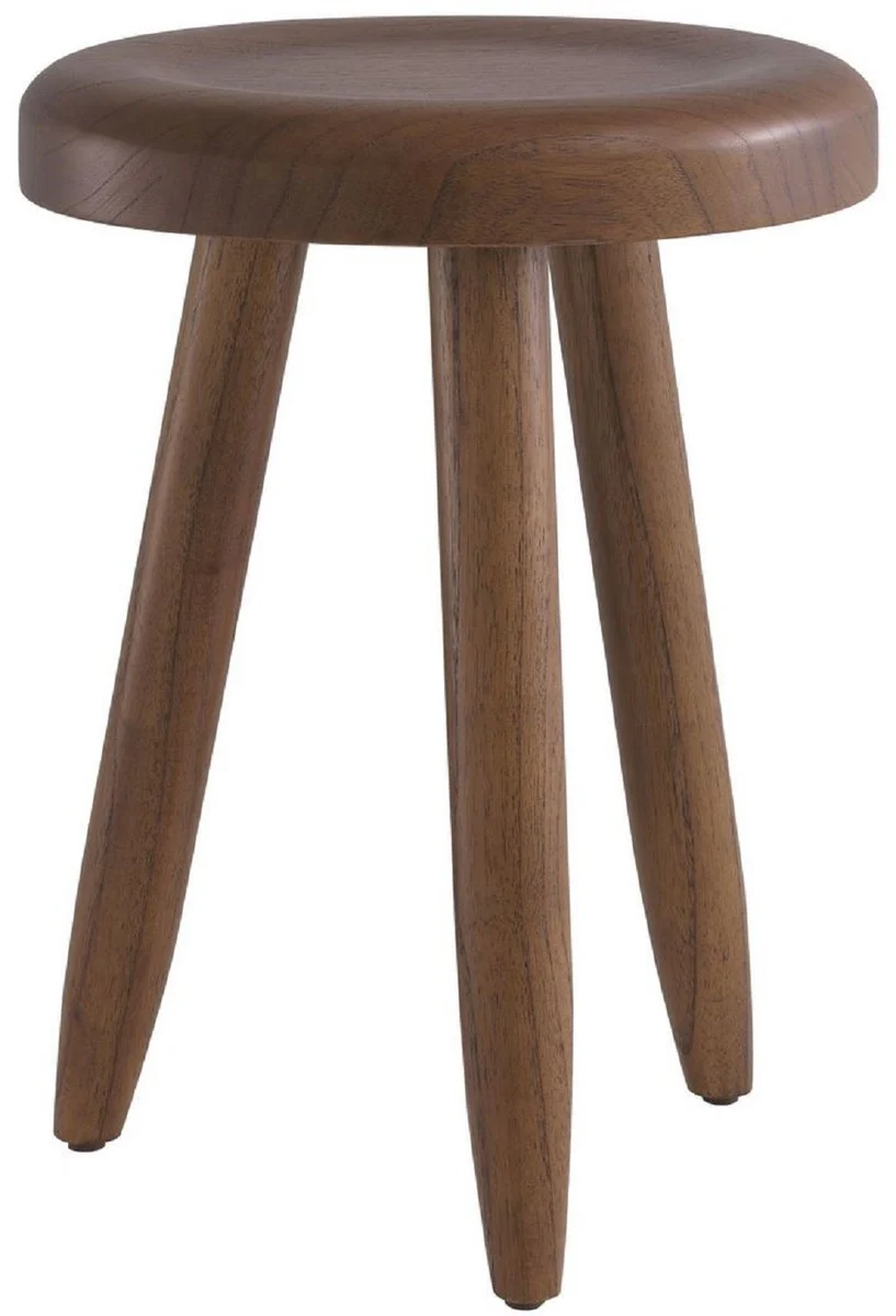 Casa Padrino taburete de lujo marr¨®n ? 31 x A. 45 cm - Taburete de madera maciza - Taburete redondo de madera Mindi - Muebles de Lujo