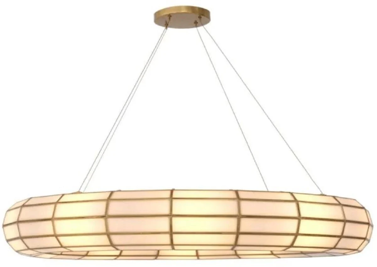 Casa Padrino l¨¢mpara de ara?a de lujo lat¨®n antiguo / blanco ? 118 x A. 18 cm