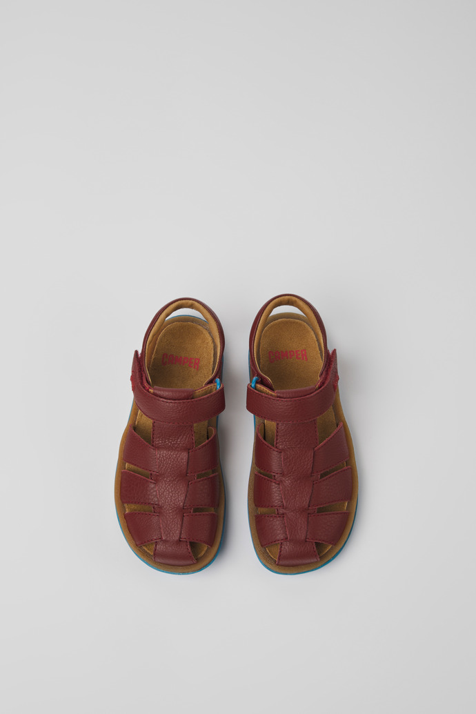 Bicho Burgundy leather sandals for boys