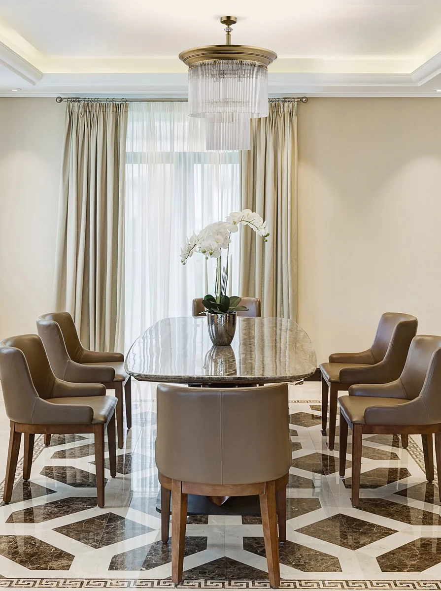 Casa Padrino l¨¢mpara de techo de cristal barroco de lujo lat¨®n con p¨¢tina ? 60 x A. 82 cm