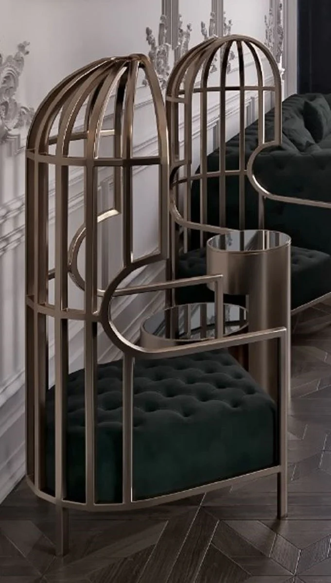 Casa Padrino sill¨®n de lujo verde oscuro / oro 78 x 78 x A. 156 cm - Sill¨®n de sal¨®n - Sill¨®n de hotel - Muebles de sal¨®n - Muebles de hotel - Muebles de lujo