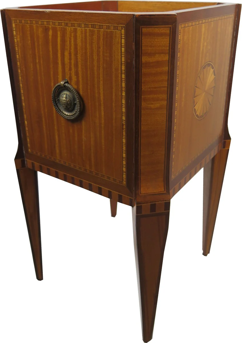 Casa Padrino barroco florero de caoba / latón - estilo antiguo - la decoración del hotel - recipiente de flores - pot