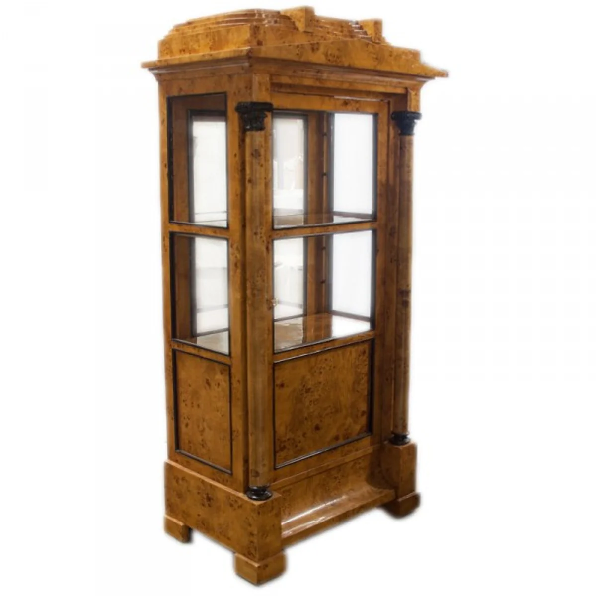 Casa Padrino Biedermeier cabinet in walnut - display cabinet - cupboard - Art Deco Baroque