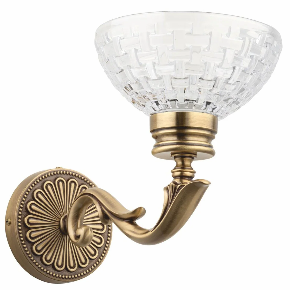 Casa Padrino l¨¢mpara de pared barroco de lujo lat¨®n con p¨¢tina Al. 22 cm - L¨¢mparas brrocos