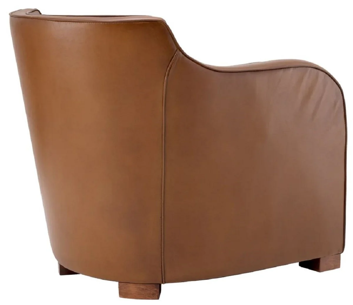 Casa Padrino sillón de cuero de lujo marrón 69 x 80 x A. 71 cm - Sillón de salón de cuero genuino - Sillón de hotel - Muebles de salón - Muebles de hotel - Calidad de lujo