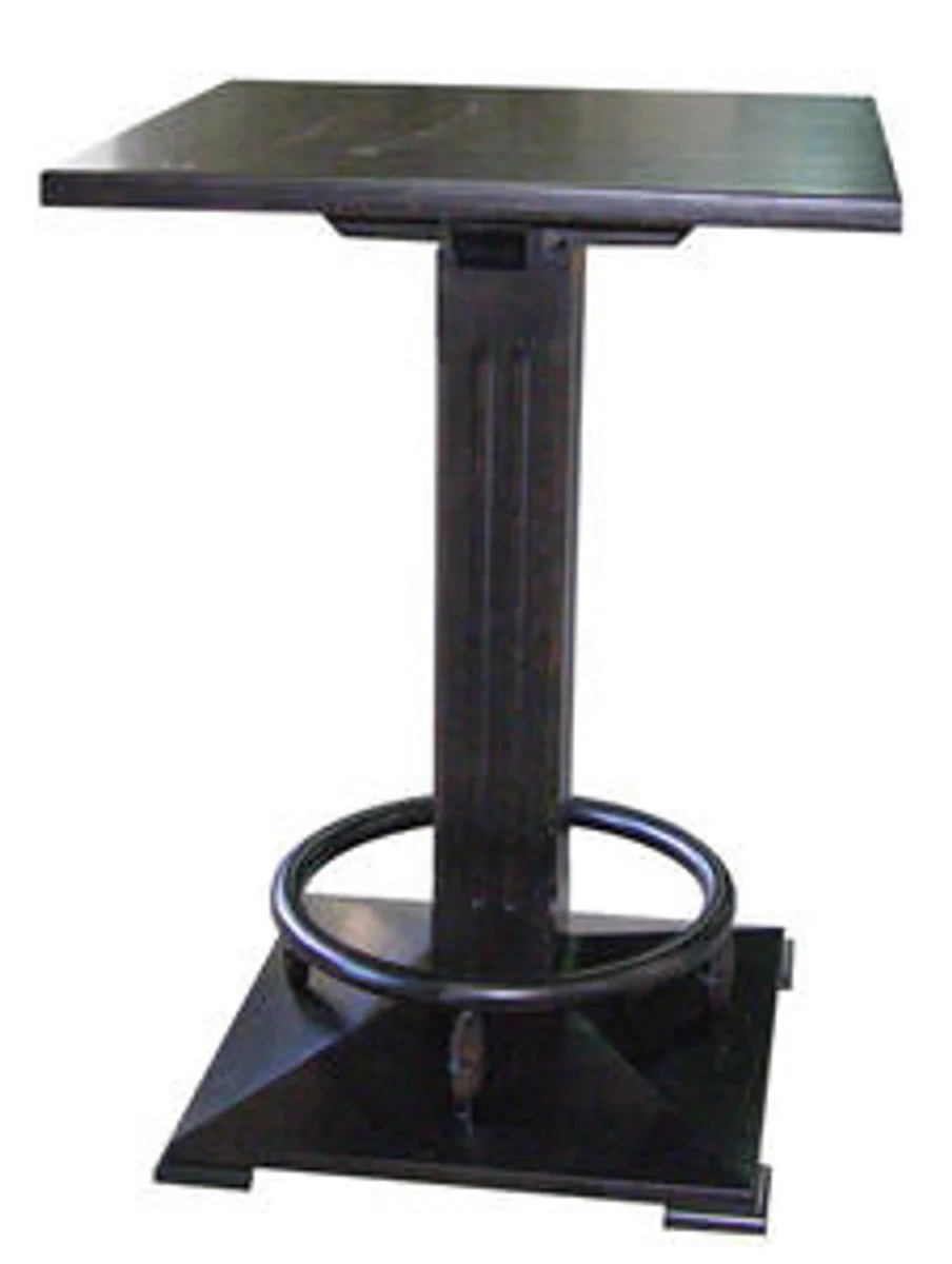 Casa Padrino mesa de bar de lujo con reposapi¨¦s negro 80 x 80 x A. 110 cm - mesa de bar de madera maciza