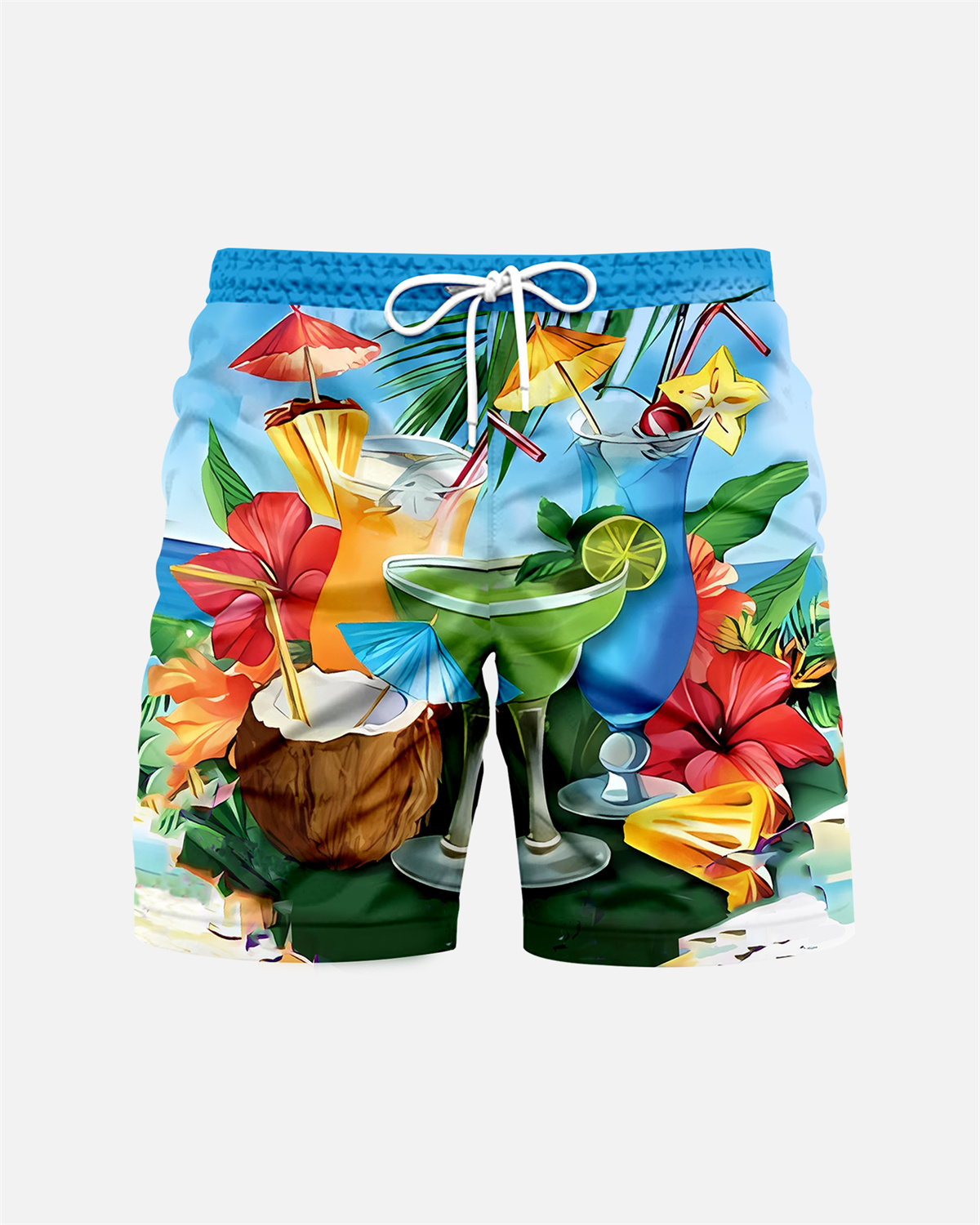 Suitmens Men's Hawaiian Tiki Party Shirt Three-Piece Set 047