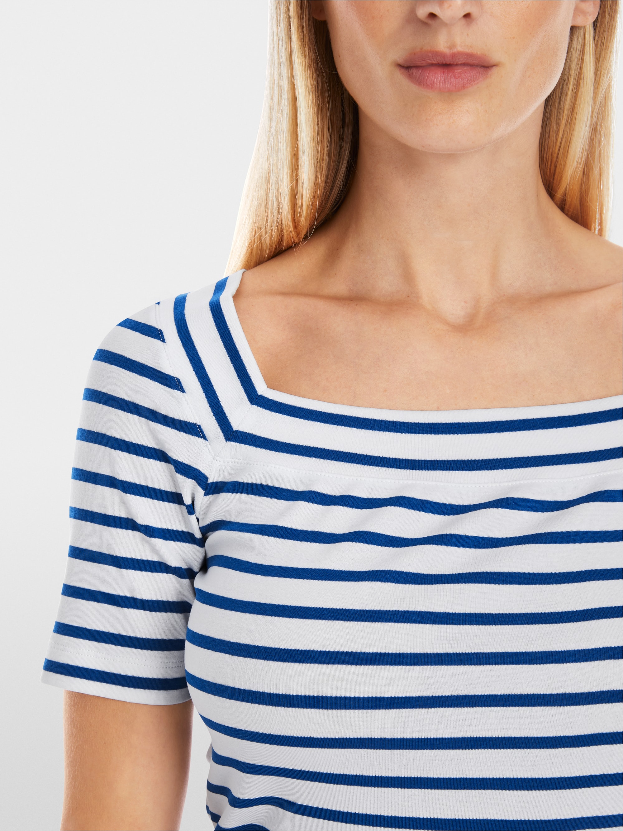 Marc-Cain Striped T-shirt with square neckline