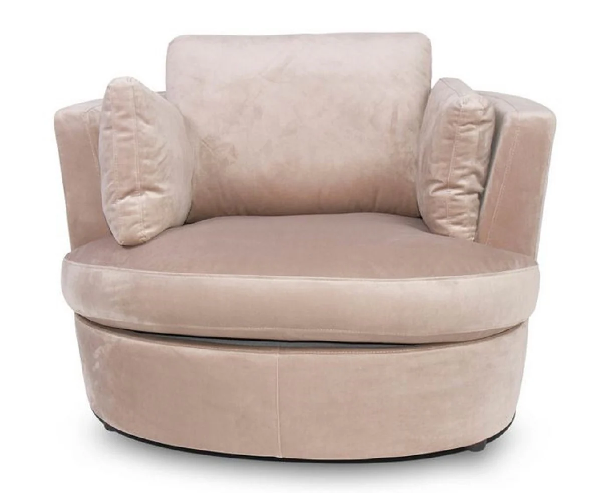 Casa Padrino Sill¨®n de Terciopelo de Lujo Champ¨¢n 101 x 94 x H. 78 cm - Sill¨®n de Sal¨®n - Muebles de Sal¨®n de Lujo