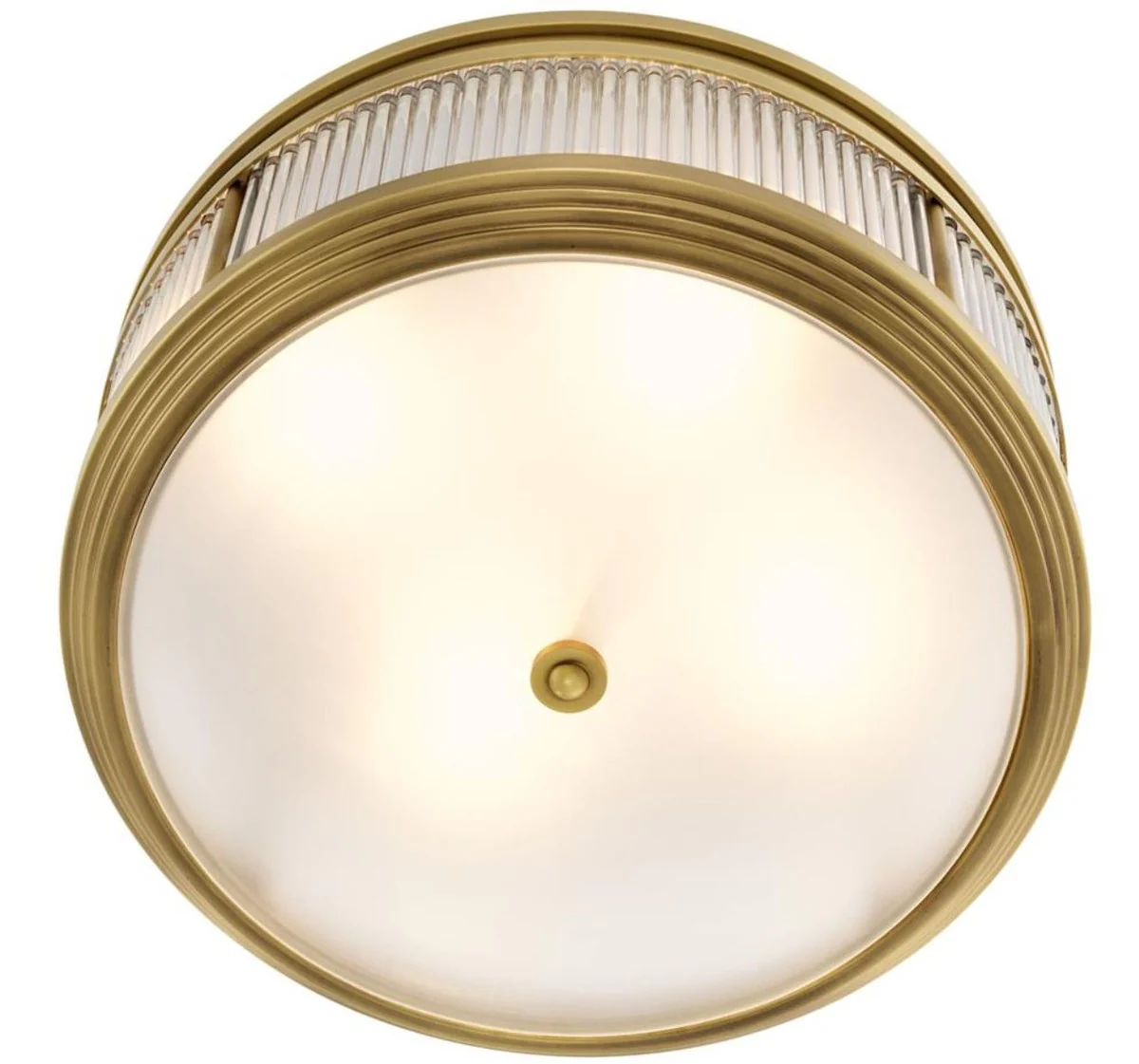 Casa Padrino lámpara de techo de lujo latón antiguo Ø 40,5 x H. 18,5 cm - Lámpara de Techo Redondo