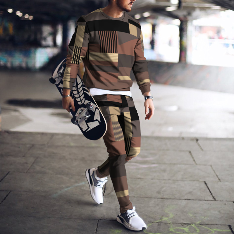 Men's Casual Personality Print Suit 014