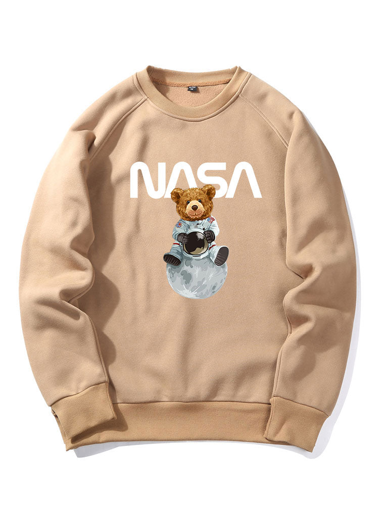 NASA Bear Print Raglan Sleeves Sweatshirt & NASA Print Jogger Pants
