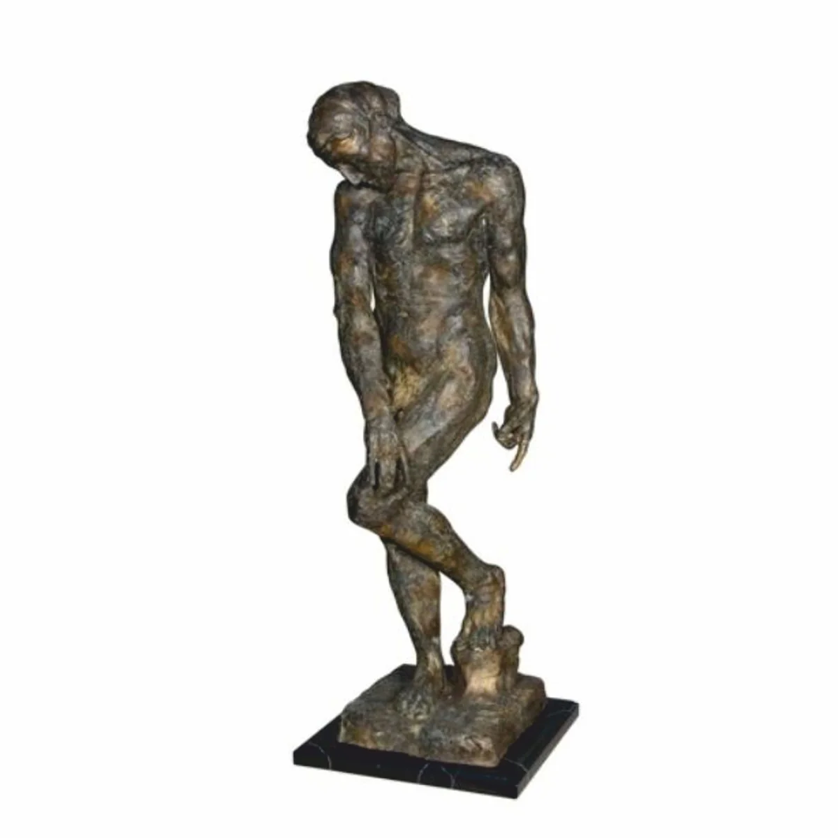 Casa Padrino escultura decorativa de bronce hombre bronce / negro A. 90 cm - Figura decorativa grande