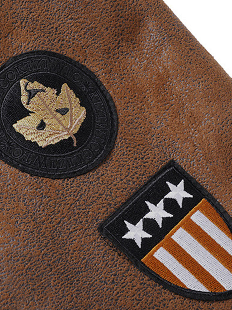 Regular Fit Faux Fur Lined Faux Suede Jacket