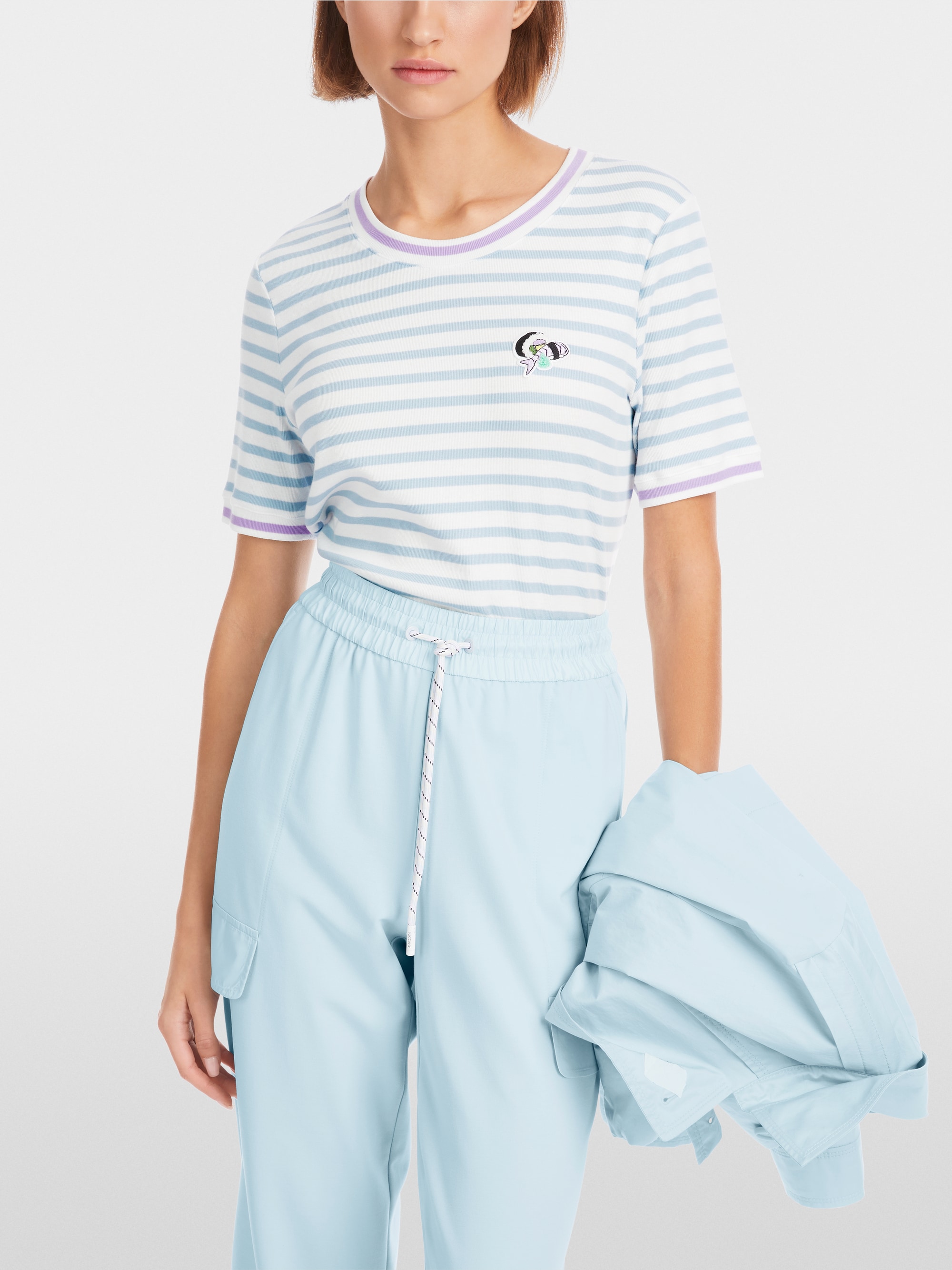 Marc-Cain Striped ribbed T-shirt