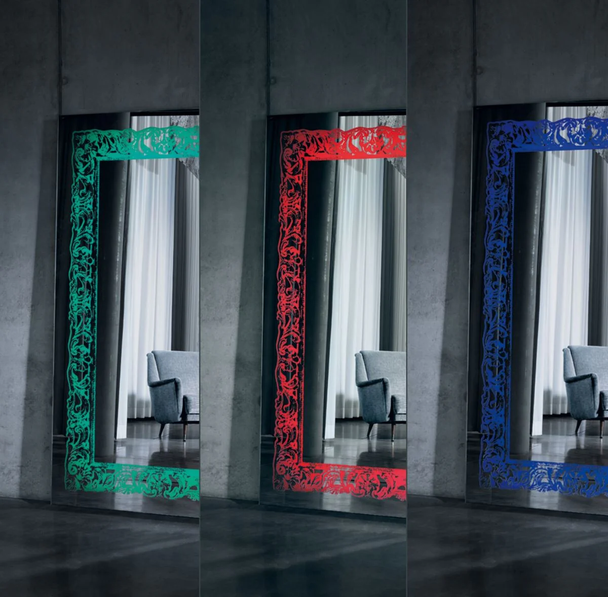 Casa Padrino espejo de lujo con luz y control remoto 107 x H. 182 cm - Calidad de Lujo