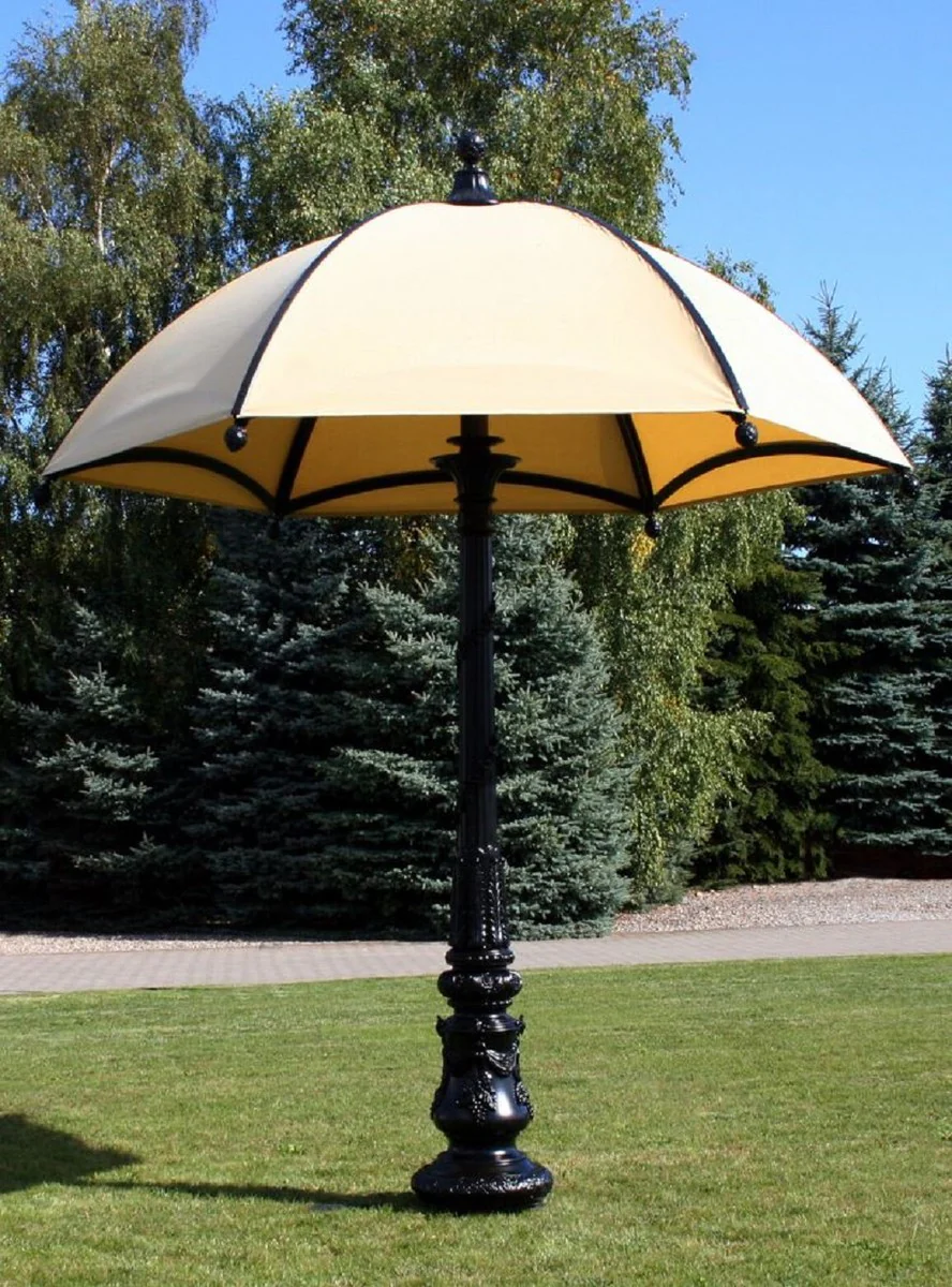Casa Padrino sombrilla decorativa de jard¨ªn barroco negro / beige ? 350 x A. 418,5 cm