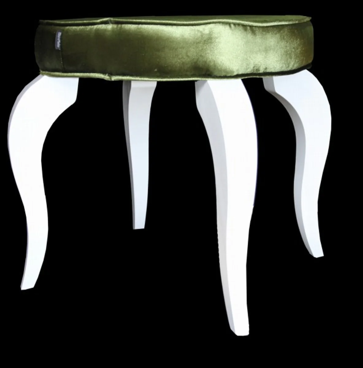 Casa Padrino barroco del taburete verde / blanco - taburete redondo dise?ador - calidades de lujo - Heces