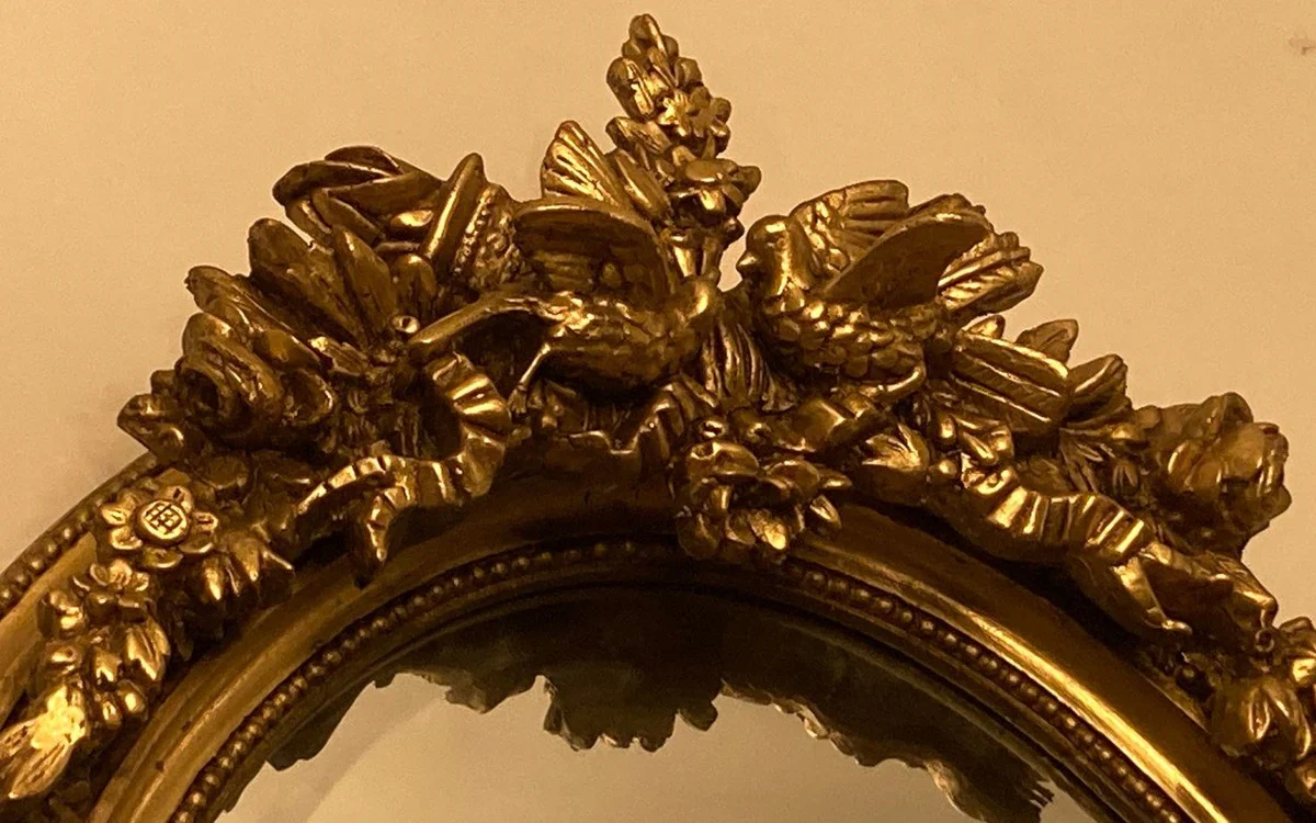 Casa Padrino espejo barroco oro - Magn¨ªfico espejo de pared con decoraciones elegantes - Espejo de guardarropa barroco hecho a mano - Espejo de pared de estilo barroco - Muebles barrocos