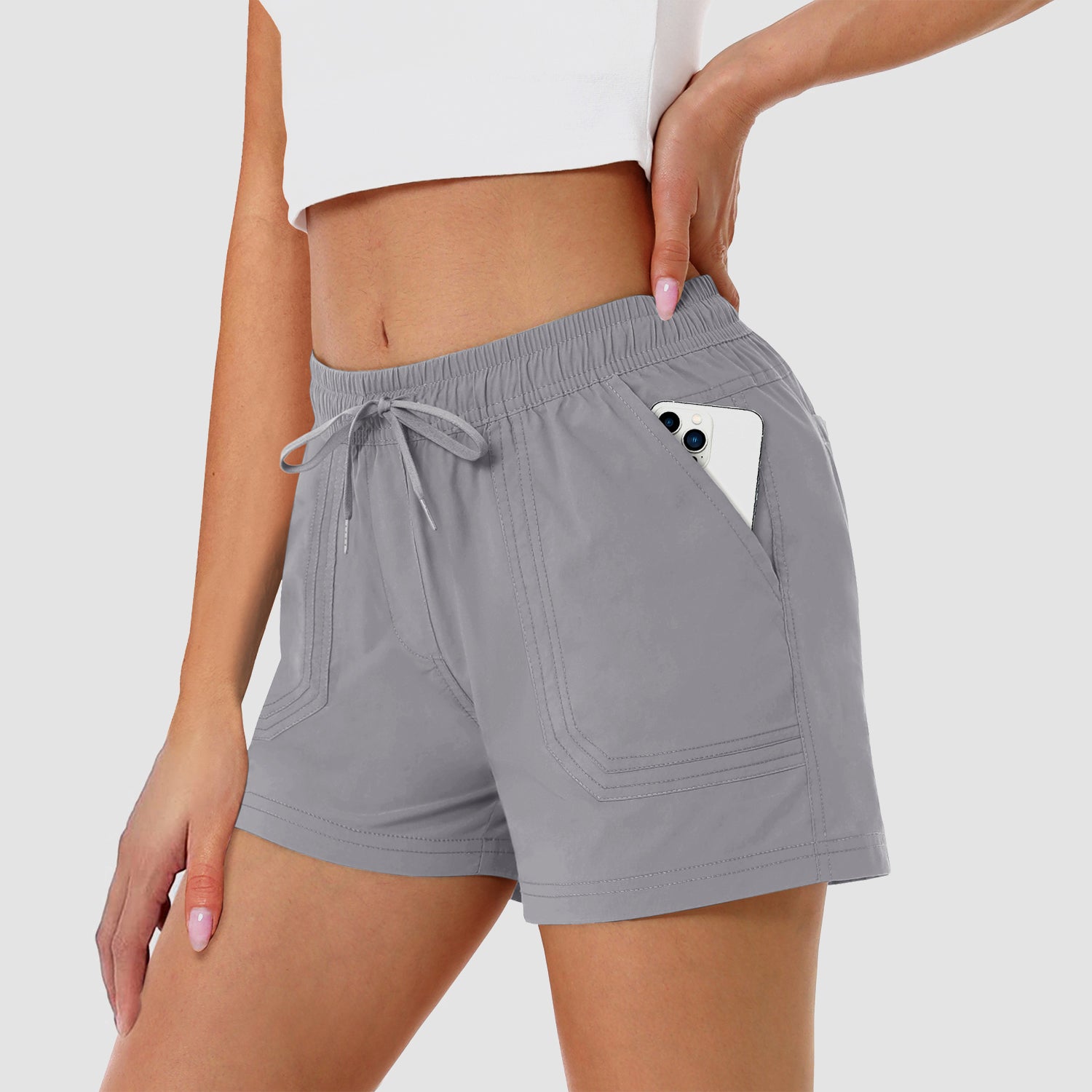 Women's Running Shorts Gym Workout Quick Dry Relaxed Fit Casual Shorts with 2 Pockets