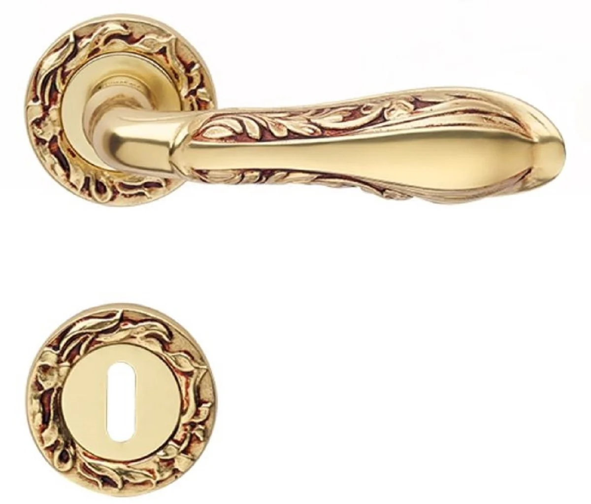 Casa Padrino conjunto de manija de puerta Art Nouveau de oro franc¨¦s 15 x H. 5,3 cm - Manijas de Puerta Barroco y Art Nouveau