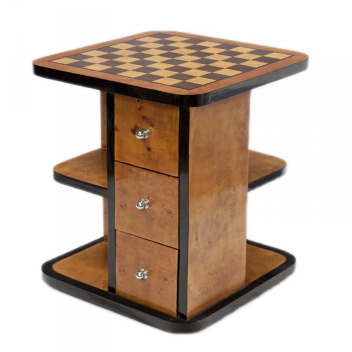 Casa Padrino art deco game table chess / checkers Mahogany L 50 x W 50 x H 55 cm - furniture Antique style baroque