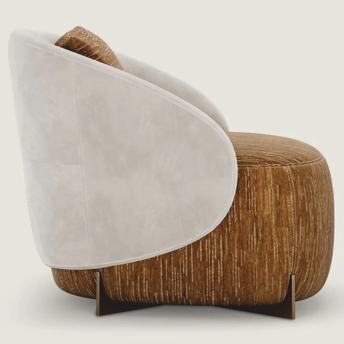 Casa Padrino Sill¨®n de Lujo Marr¨®n / Gris / Lat¨®n - Muebles para Sala de Estar y Hotel