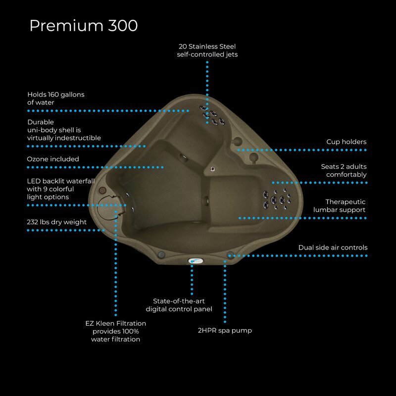 Aquarest Spas, Powered By Jacuzzi Pumps 2 - Person 2 - Jet Oval Plug And Play Hot Tub with Ozonator
